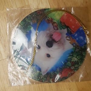 Westie West Highland Terrier White Dog Round Holiday Christmas Ornament 3"